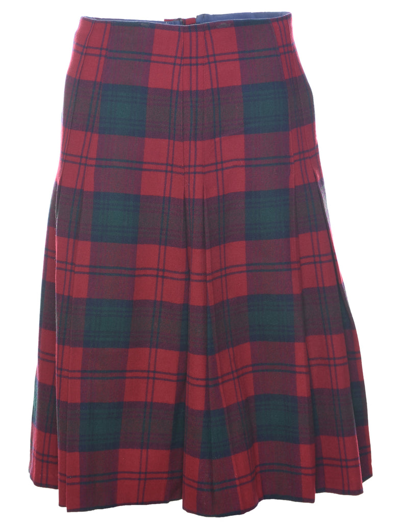 Plaid Midi Skirt - S