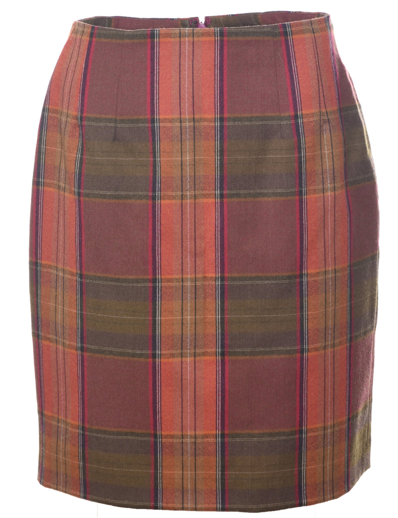 Plaid Pencil Skirt - S