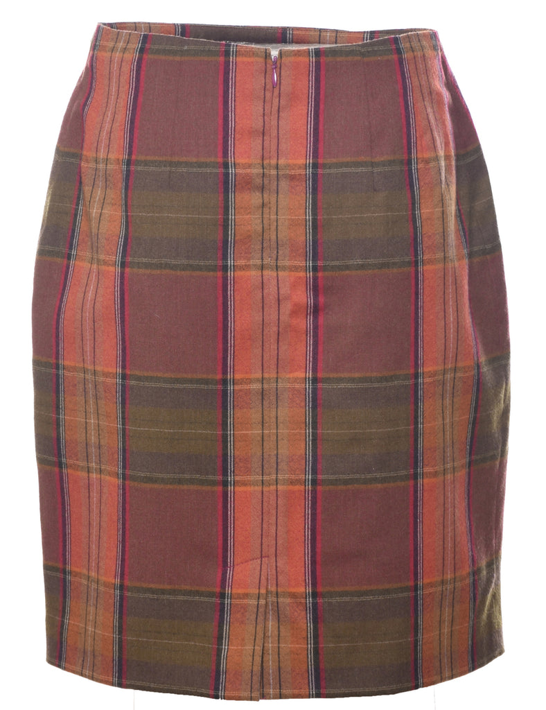 Plaid Pencil Skirt - S