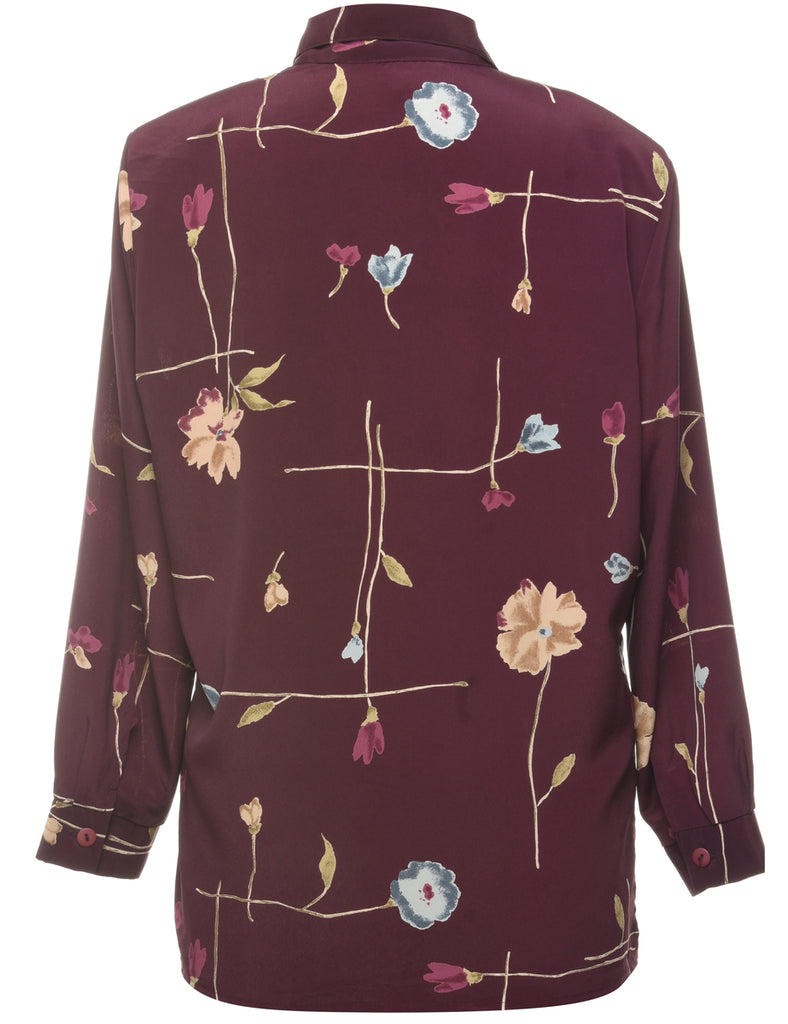 Plum Floral Blouse - M