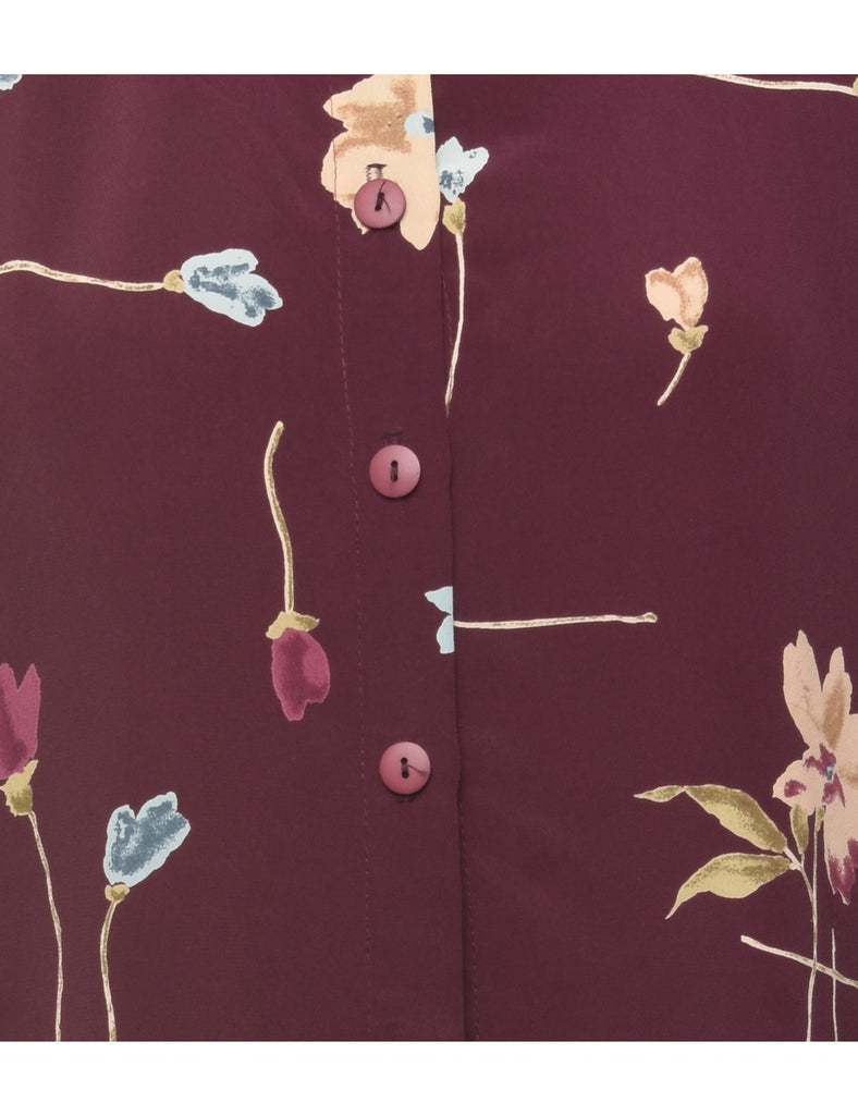 Plum Floral Blouse - M