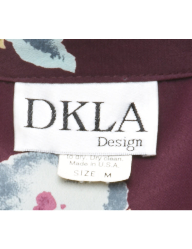 Plum Floral Blouse - M