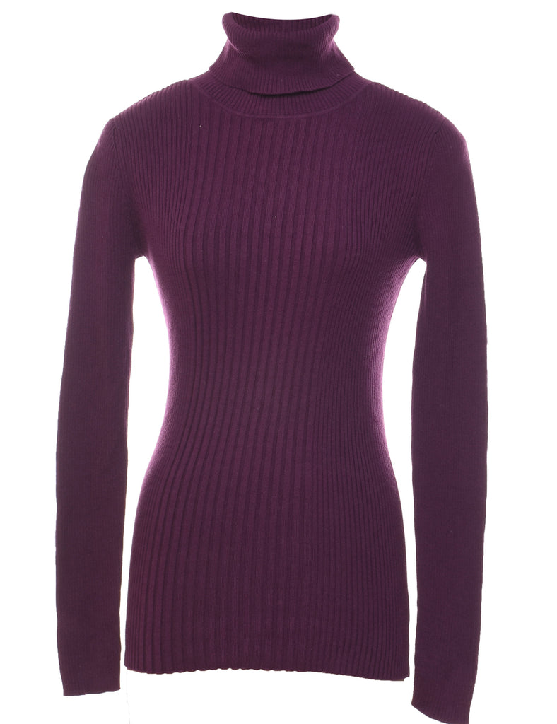 Plum Turtleneck Jumper - M