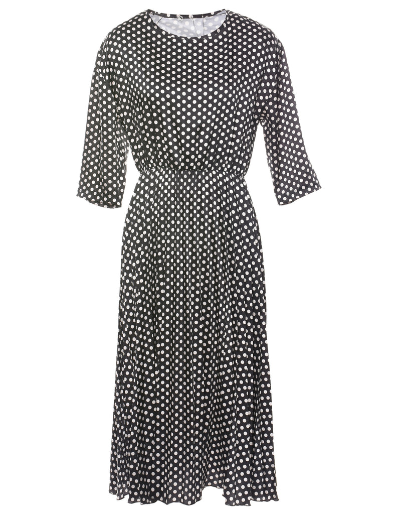 Polka Dot  Black Dress - M