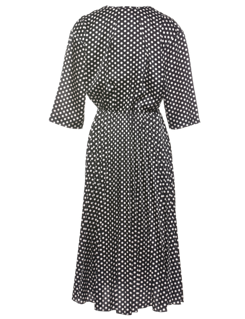 Polka Dot  Black Dress - M