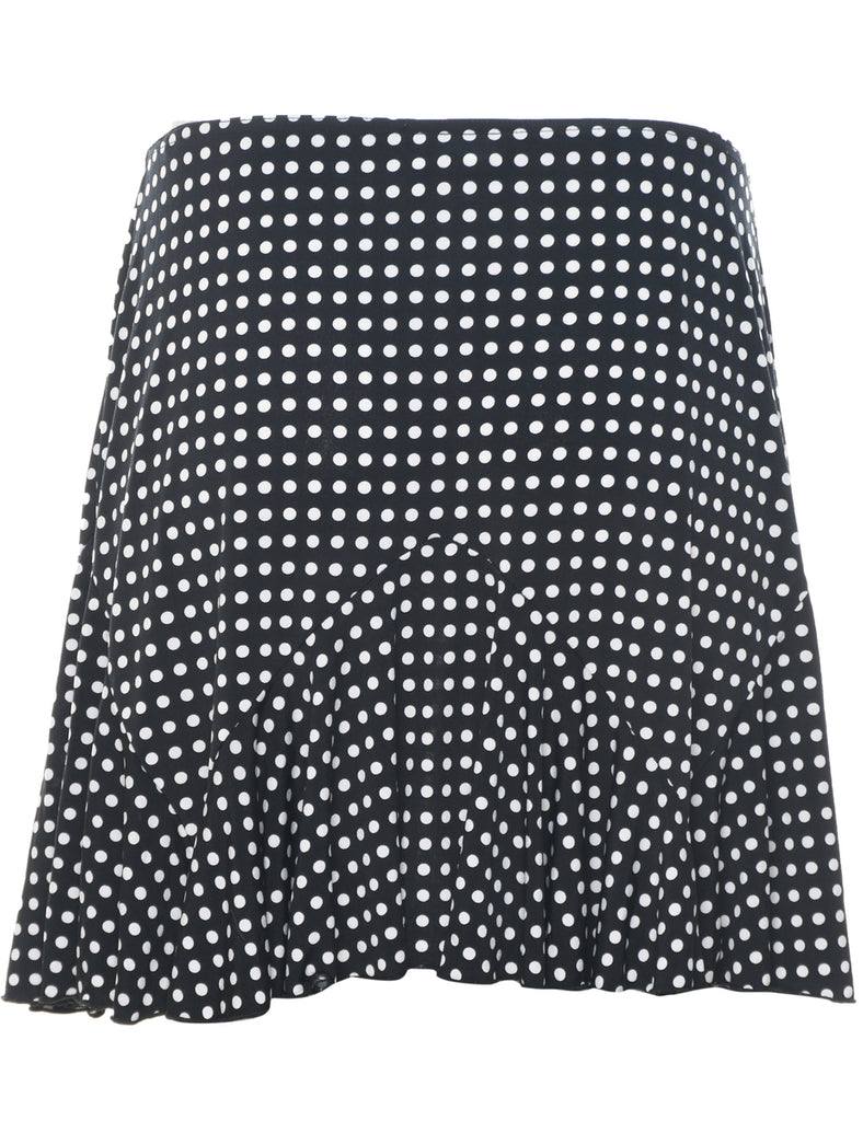 Polka Dot Flared Skirt - M