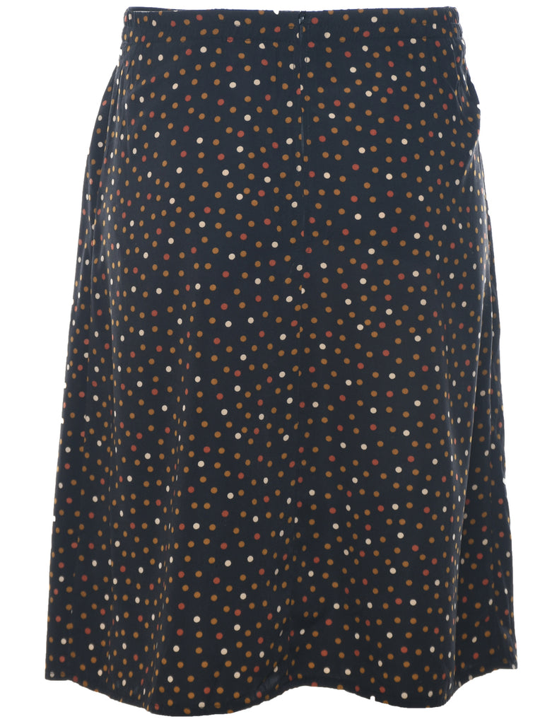 Polka Dot Flared Skirt - M