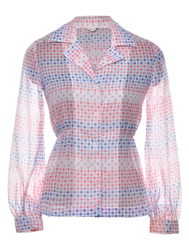 Polka Dots Sheer Shirt - S