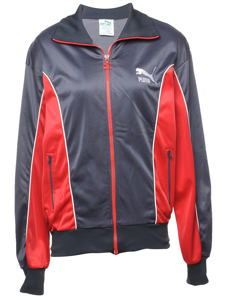 Puma Red & Navy Zip-Front Track Top - M