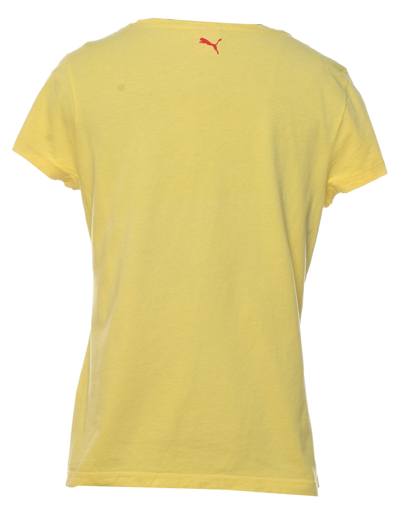 Puma Yellow Printed T-shirt - M