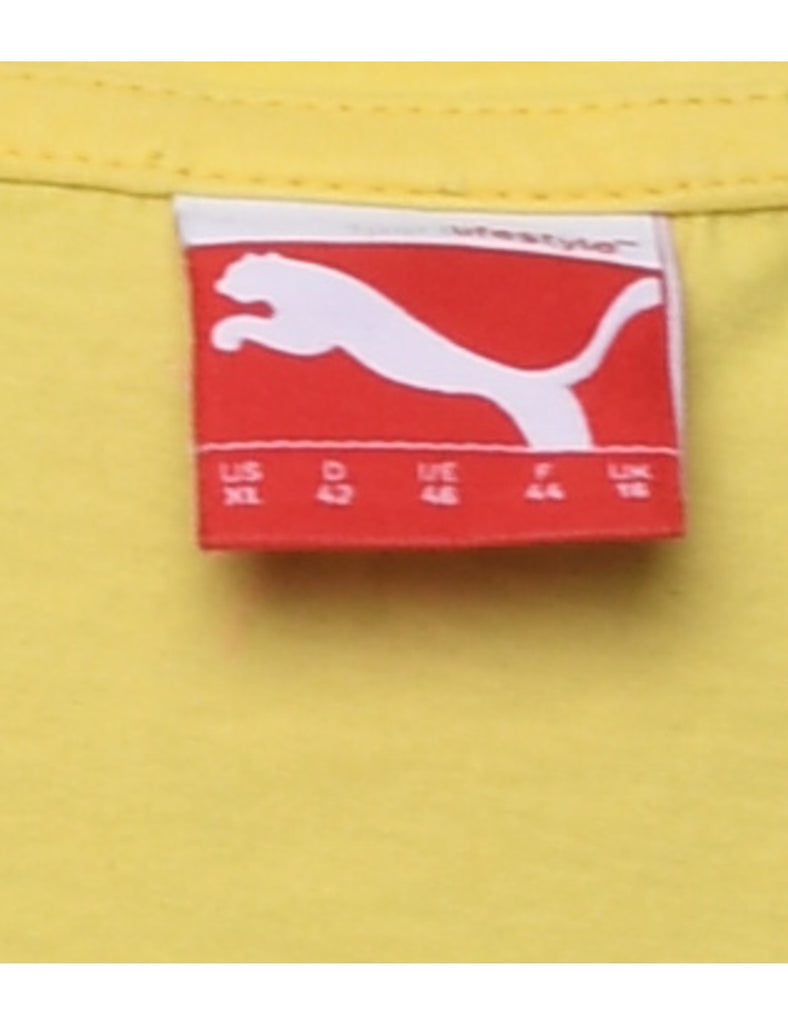 Puma Yellow Printed T-shirt - M