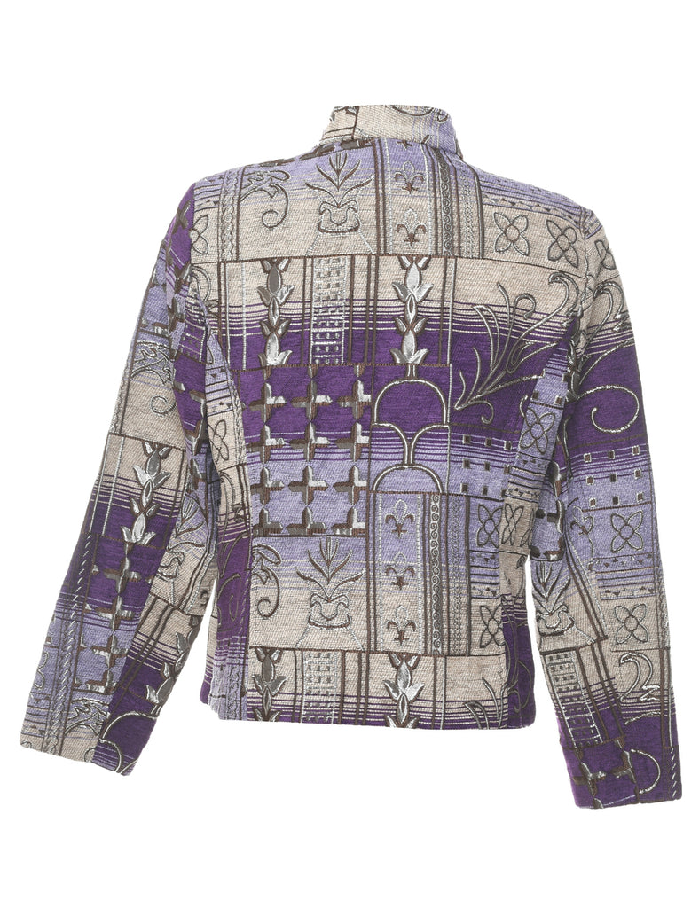 Purple Floral Tapestry Jacket - M