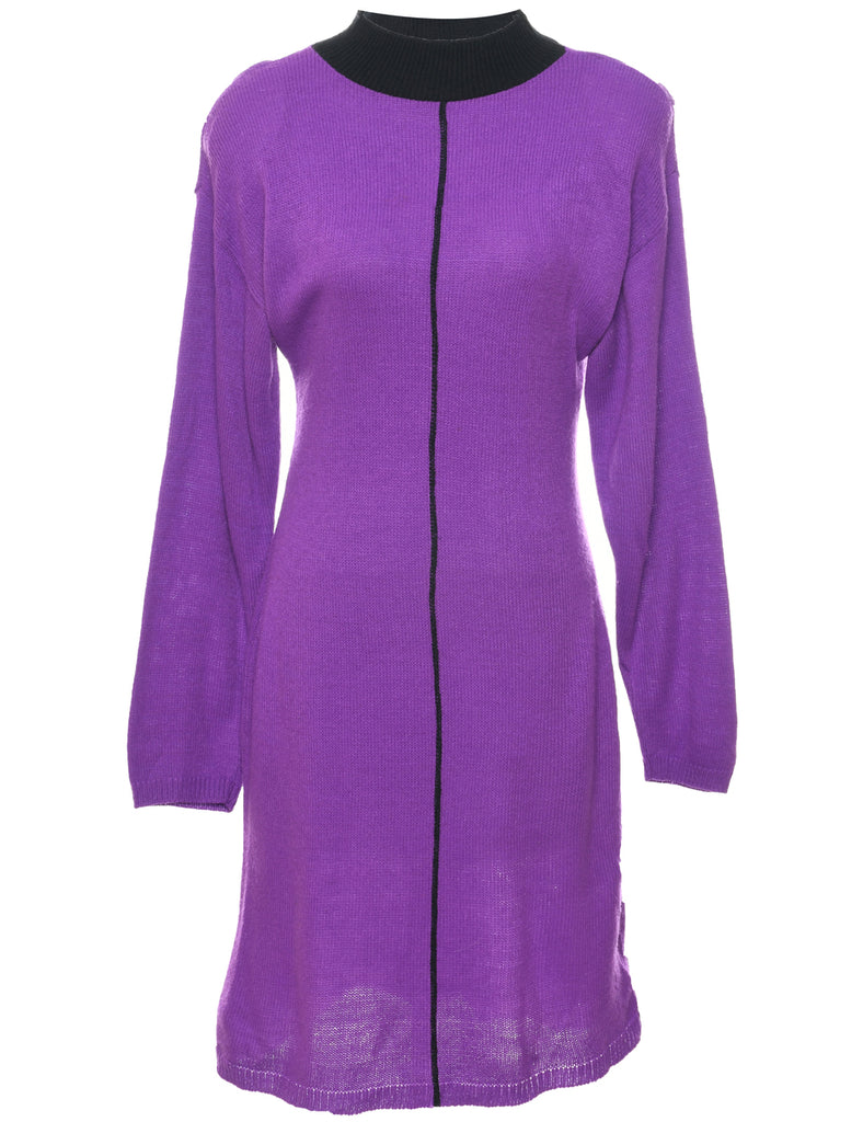 Purple Jumper Dress - L