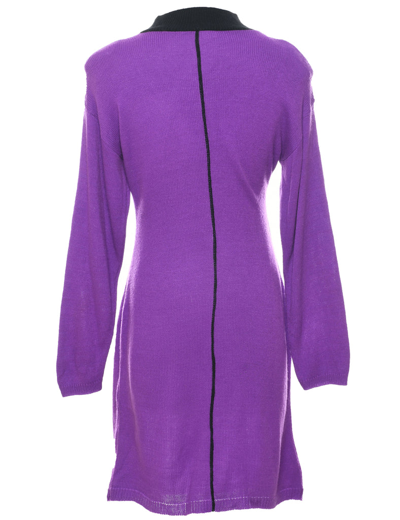 Purple Jumper Dress - L