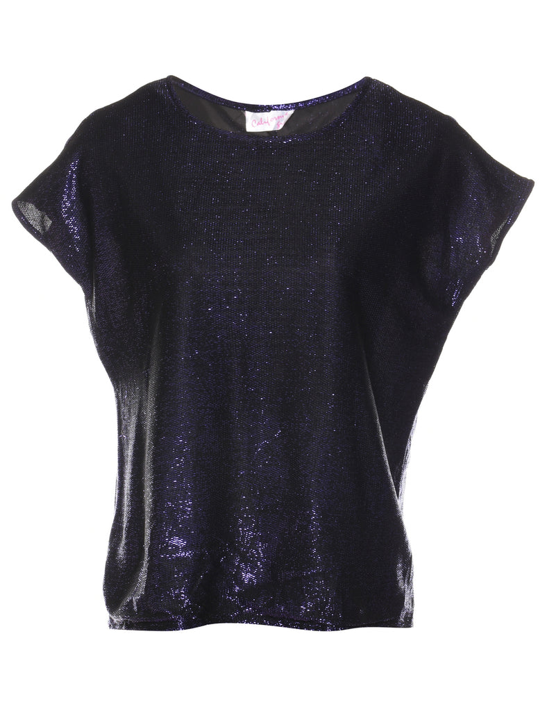 Purple Metallic Evening Top - L