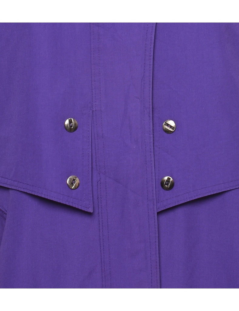 Purple Single Breasted Trench Coat - L