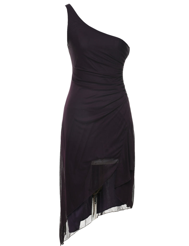 Purple Y2K One Shoulder Dress - XS