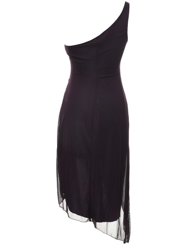 Purple Y2K One Shoulder Dress - XS