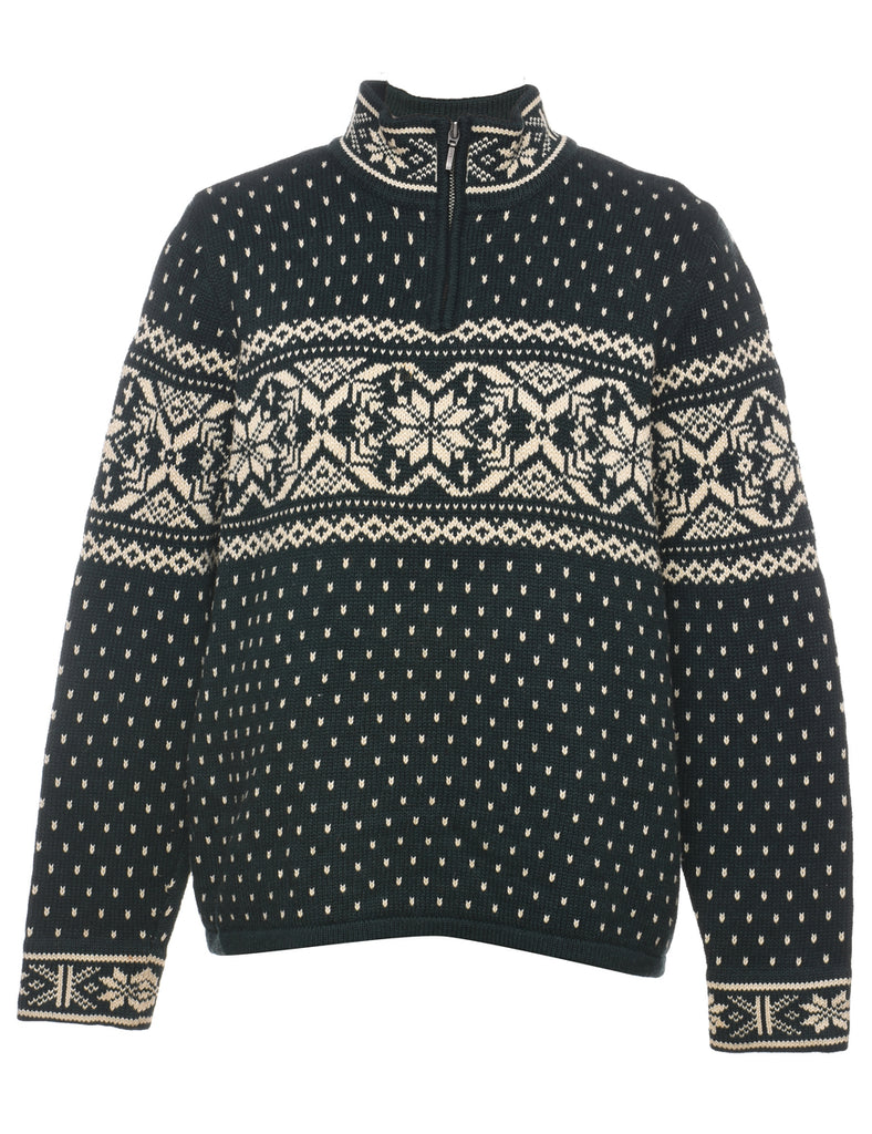 Quarter Zip Nordic Jumper - M