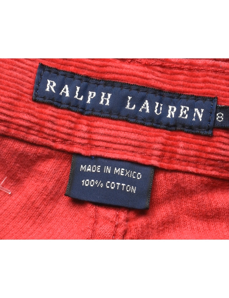 Ralph Lauren Red Straight-Fit Corduroy Trousers - W30 L34