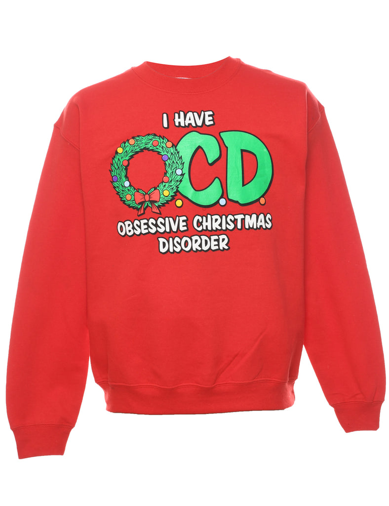 Red Christmas Sweatshirt - M