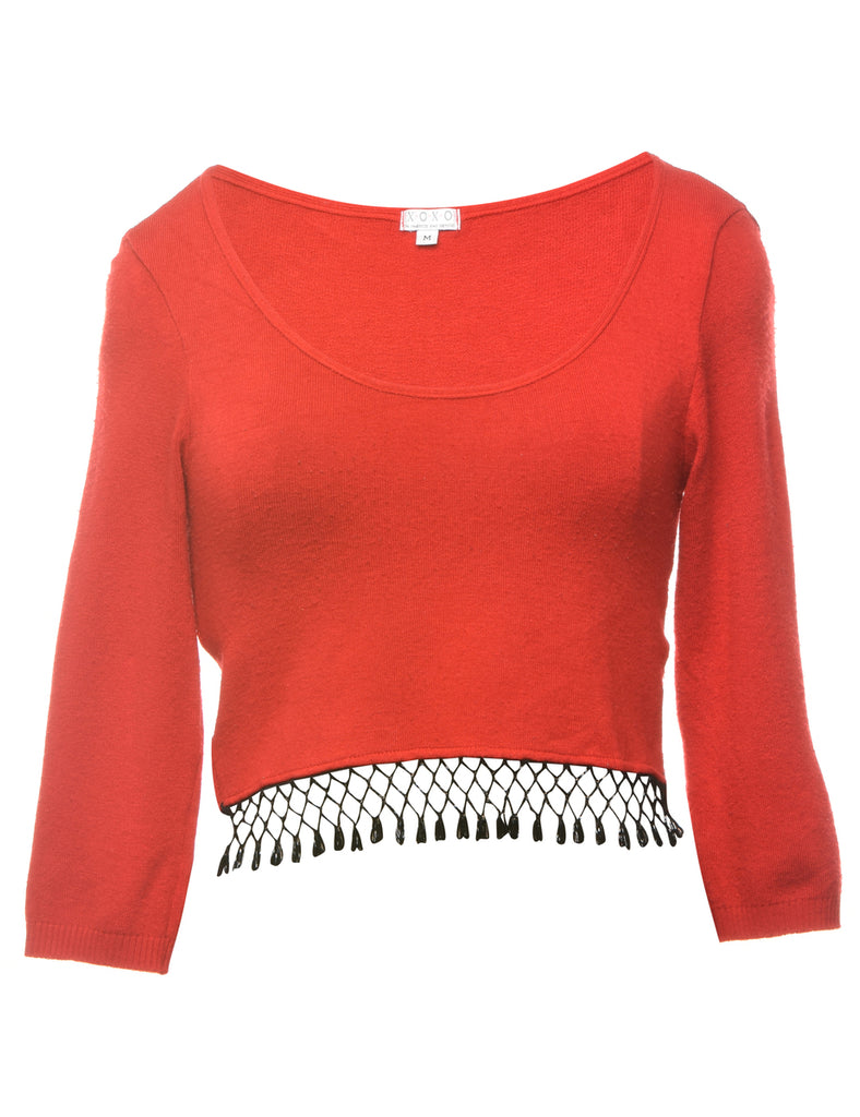 Red Cropped Jumper - S