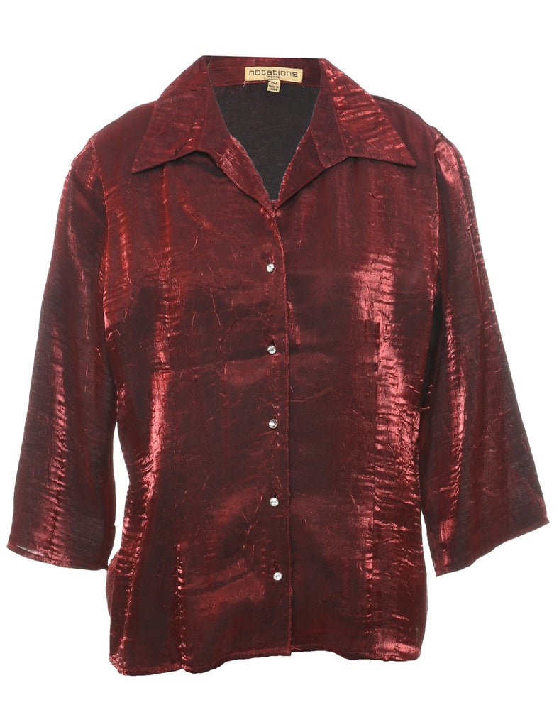 Red Evening Blouse - M