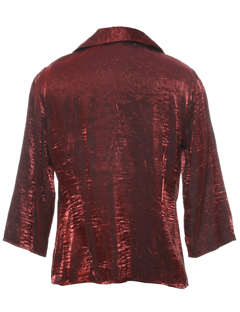 Red Evening Blouse - M