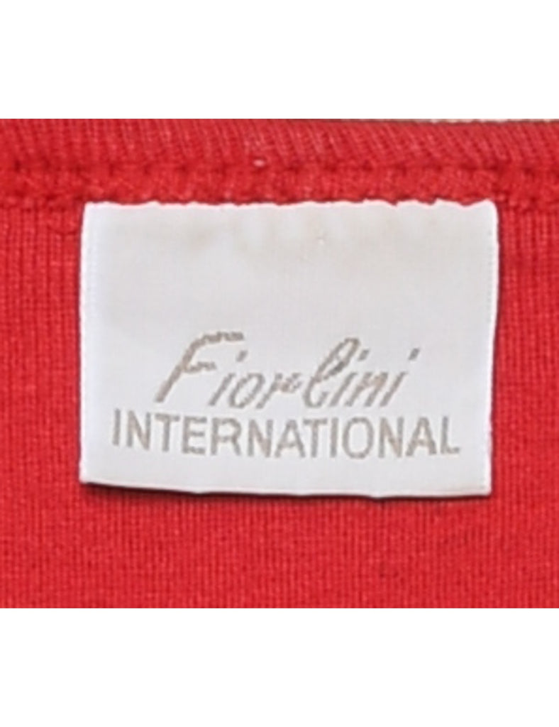 Red Floral Printed T-shirt - M