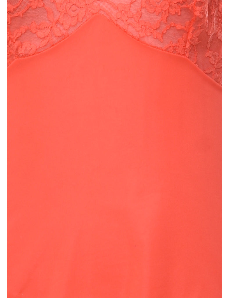 Red Lace Trim Camisole  - L