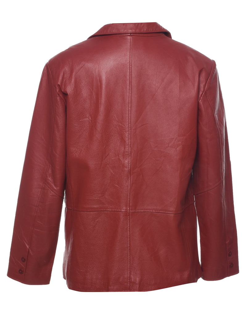 Red Leather Jacket - L