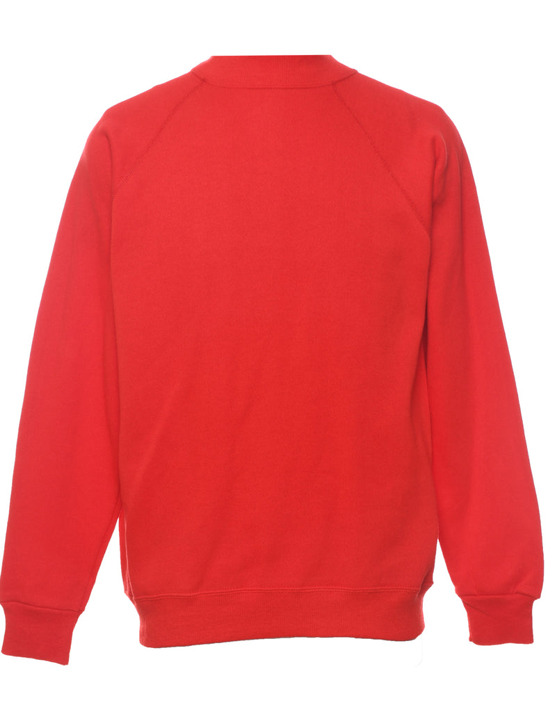 Red Plain Sweatshirt - M