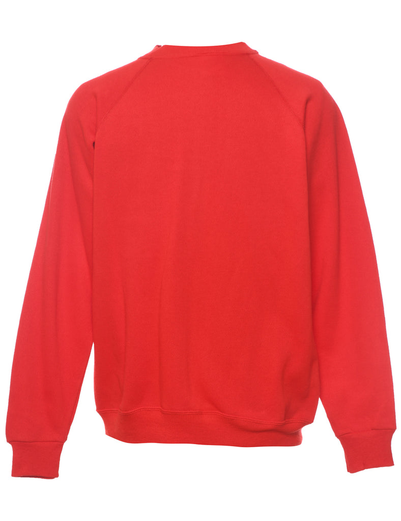 Red Plain Sweatshirt - M