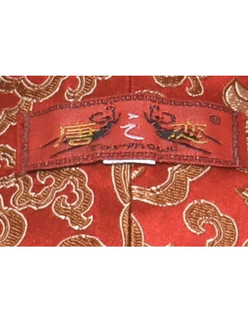 Red Sparkly Button-Front Traditional Evening Jacket - M