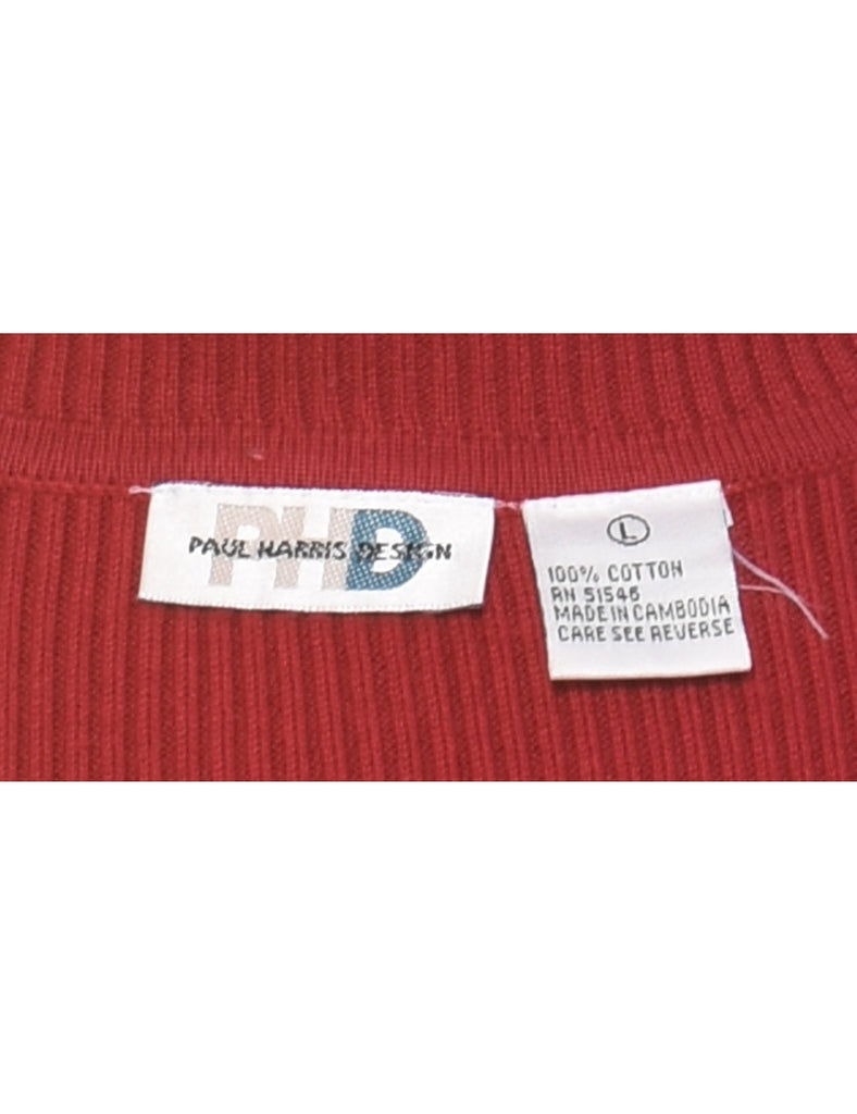 Red Turtleneck Jumper - M