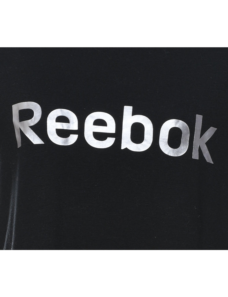 Reebok Black & White Printed T-shirt - M