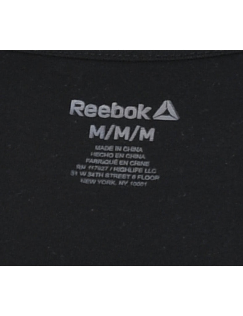 Reebok Black & White Printed T-shirt - M