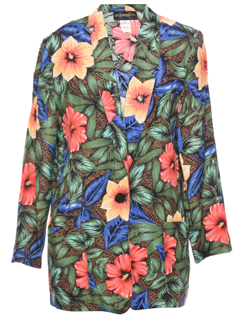 Requirements Floral Pattern Blazer - L
