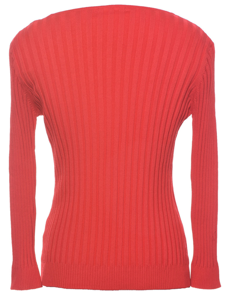 Ribbed Red Jumper - XL