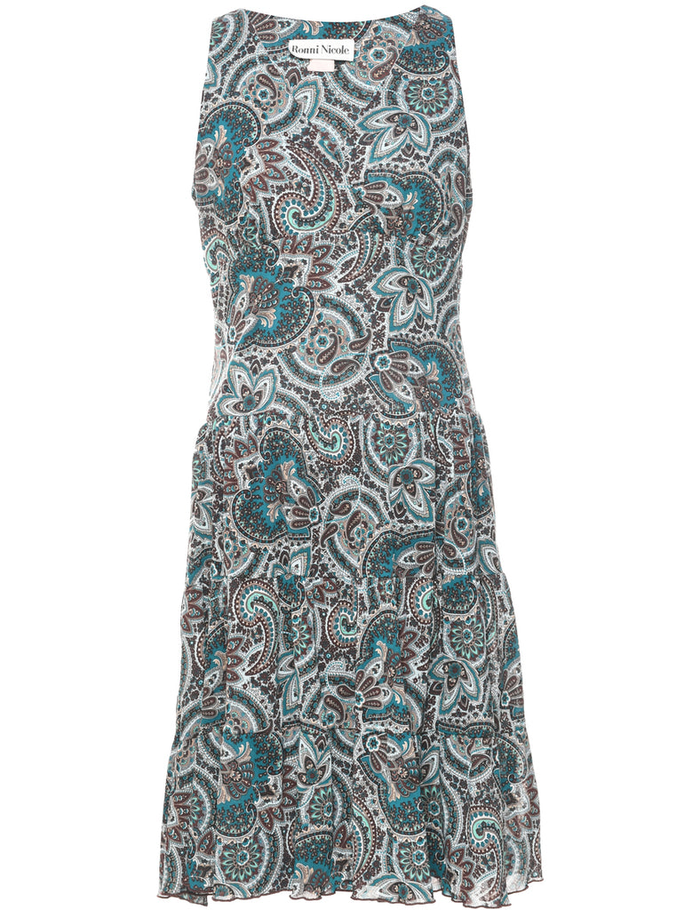 Ronni Nicole Paisley Print Dress - M