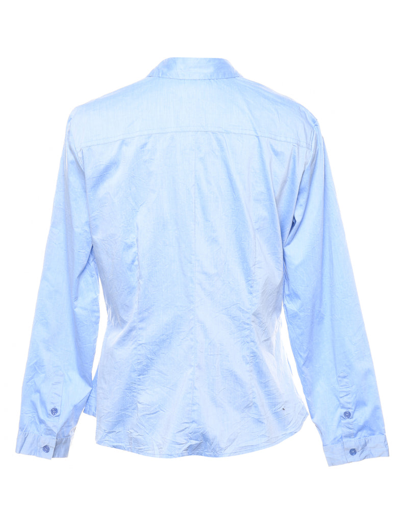 Ruched Blue Shirt - L