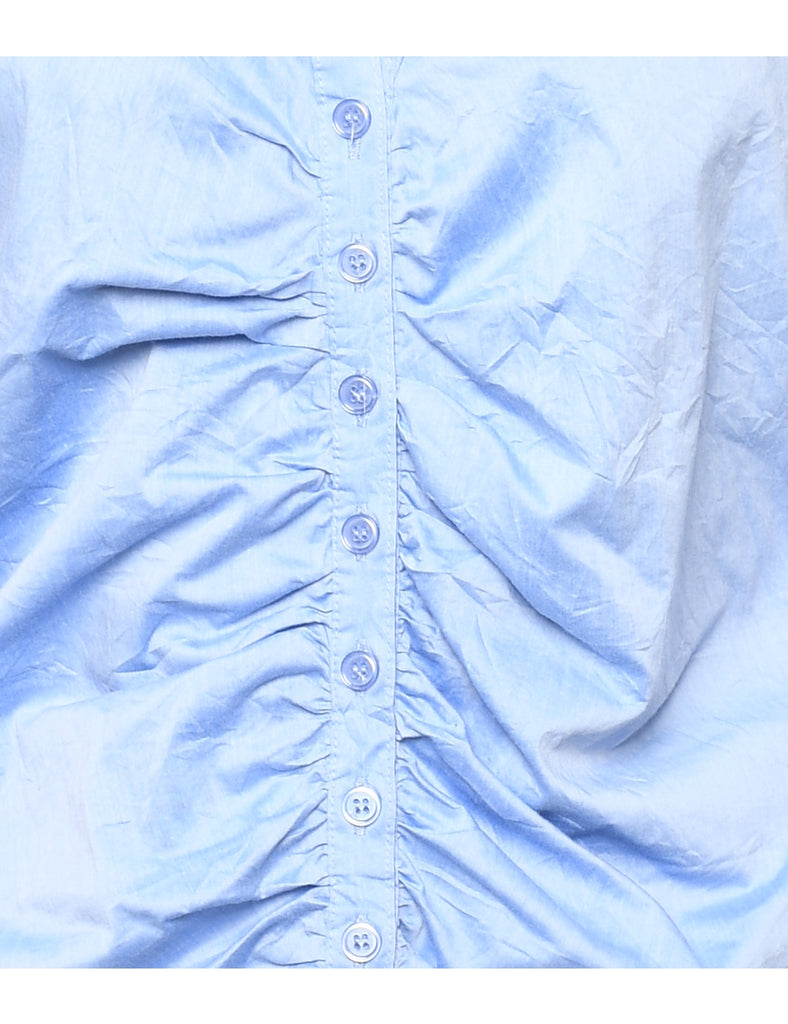 Ruched Blue Shirt - L