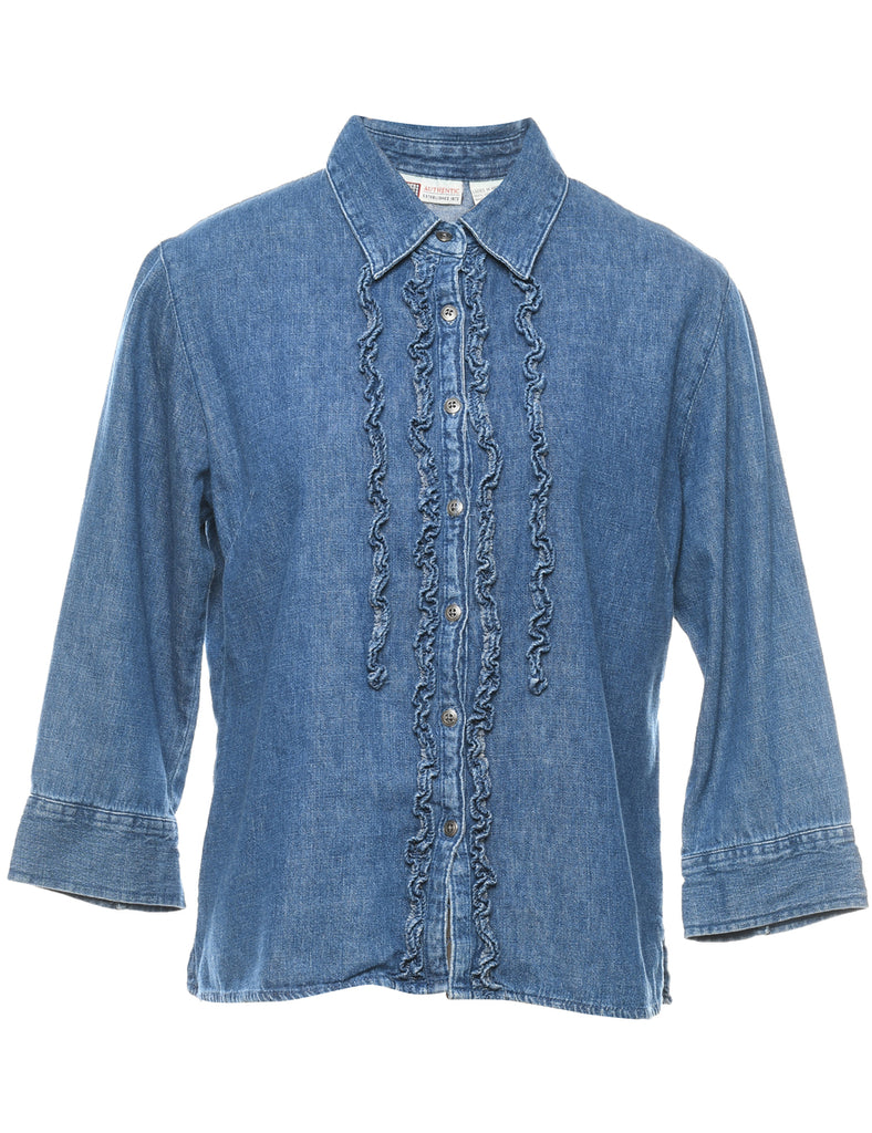 Ruched Denim Shirt - M