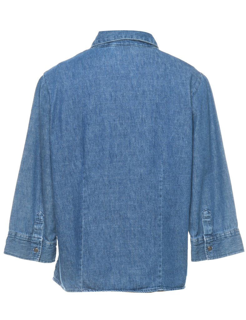 Ruched Denim Shirt - M