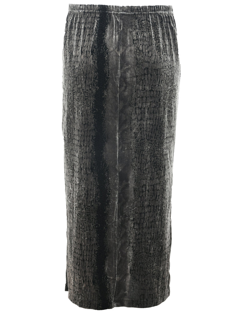 Sag Harbor Snakeskin Pattern Maxi Skirt - S