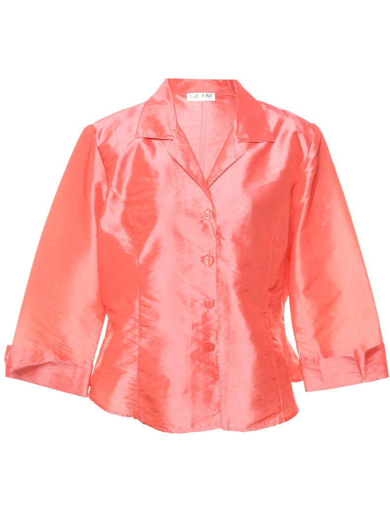 Salmon Pink Evening Blouse - L