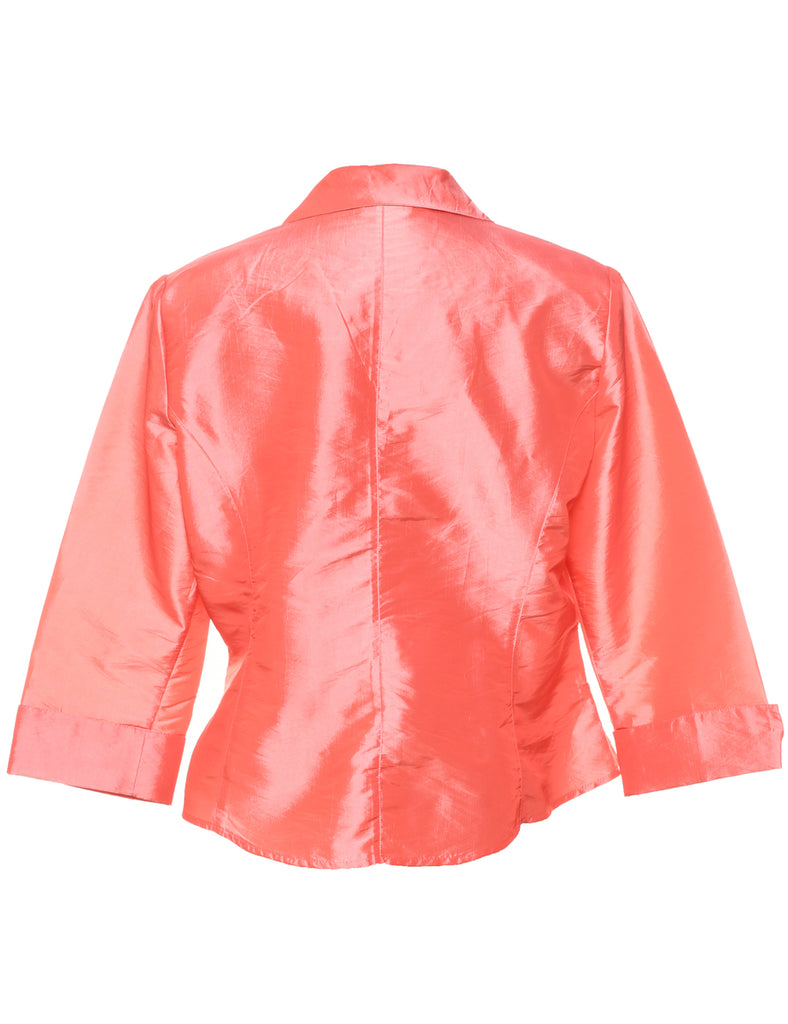 Salmon Pink Evening Blouse - L