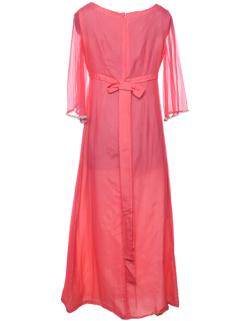 Salmon Pink Evening Dress - M