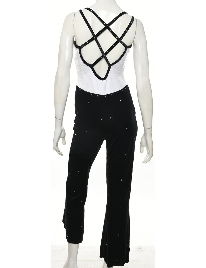 Sequinced Black Jumpsuit - S