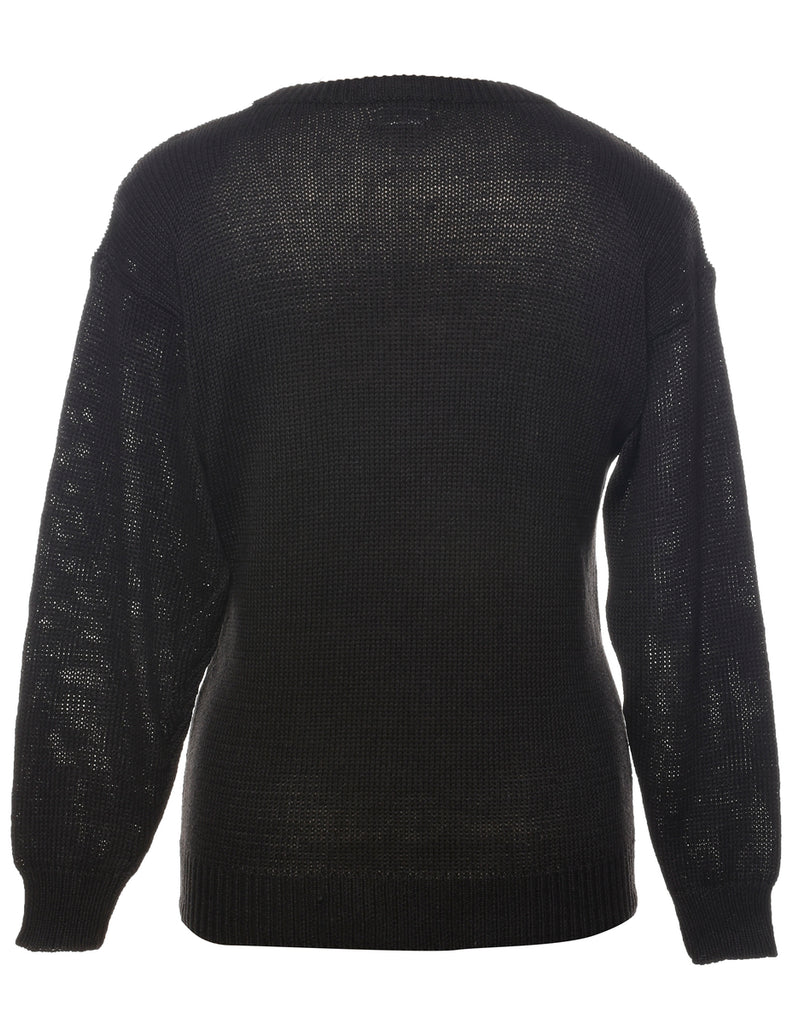 Sequined Black Jumper - S